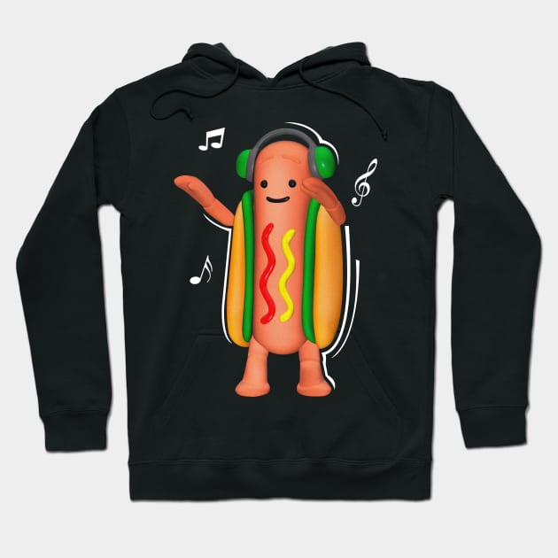 'Dancing Hotdog' Witty Food Lover Gift Hoodie by ourwackyhome